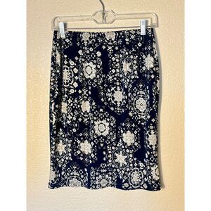 Ellen Tracy Navy Pencil Skirt Poly/Spandex XS